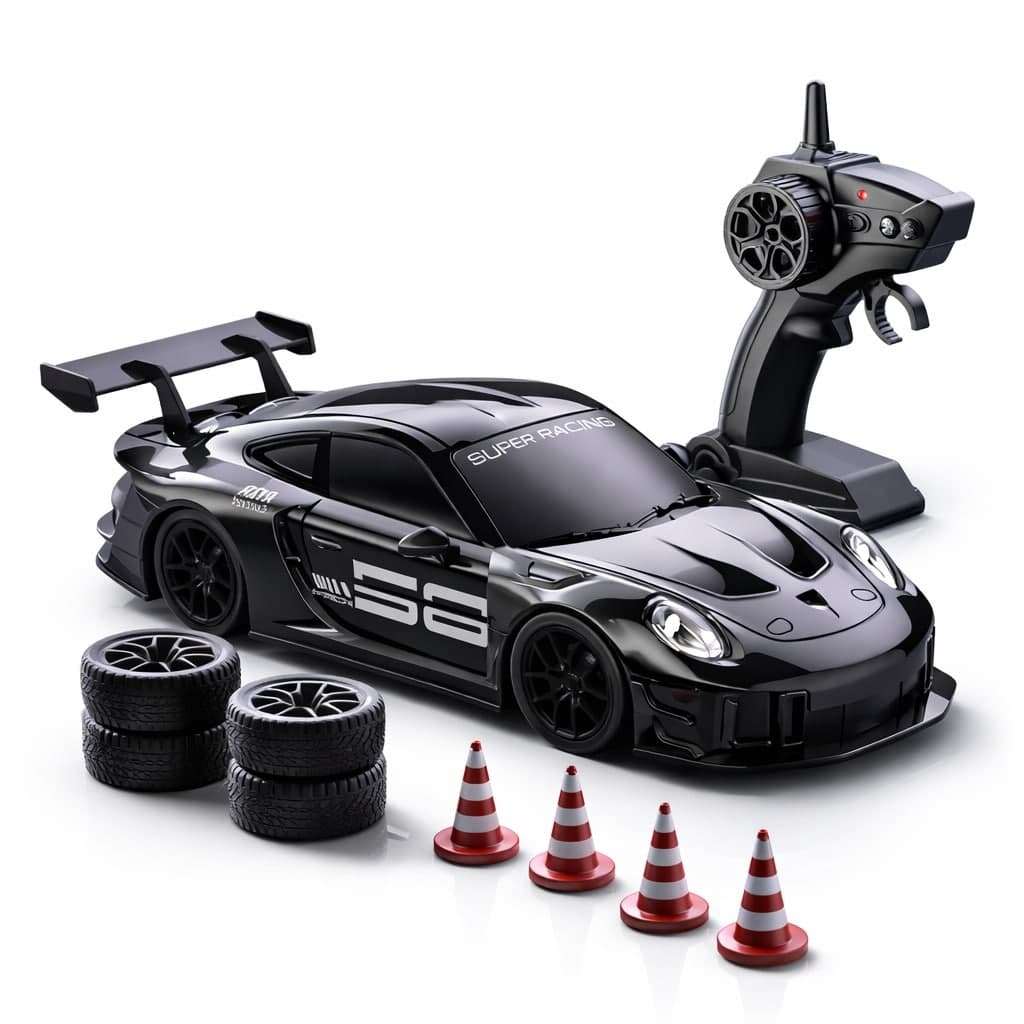 RC Drift Remote Control Car 2.4GHz, 4WD Racing Sport Car with 4 Racing Tires and Drifting Tires for Kids