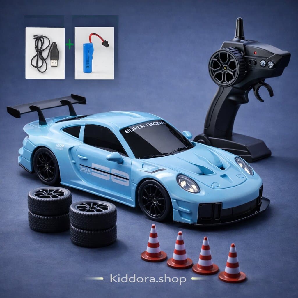 RC Drift Remote Control Car 2.4GHz, 4WD Racing Sport Car with 4 Racing Tires and Drifting Tires for Kids